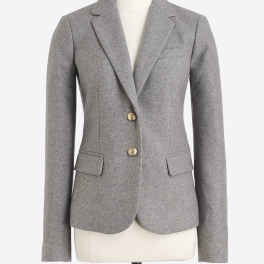 J. Crew Classic Gray Blazer with Gold Buttons